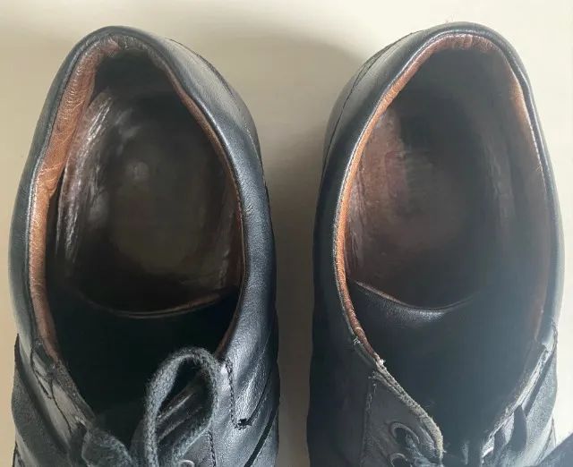 sapatênis em couro legítimo preto - Foto 4