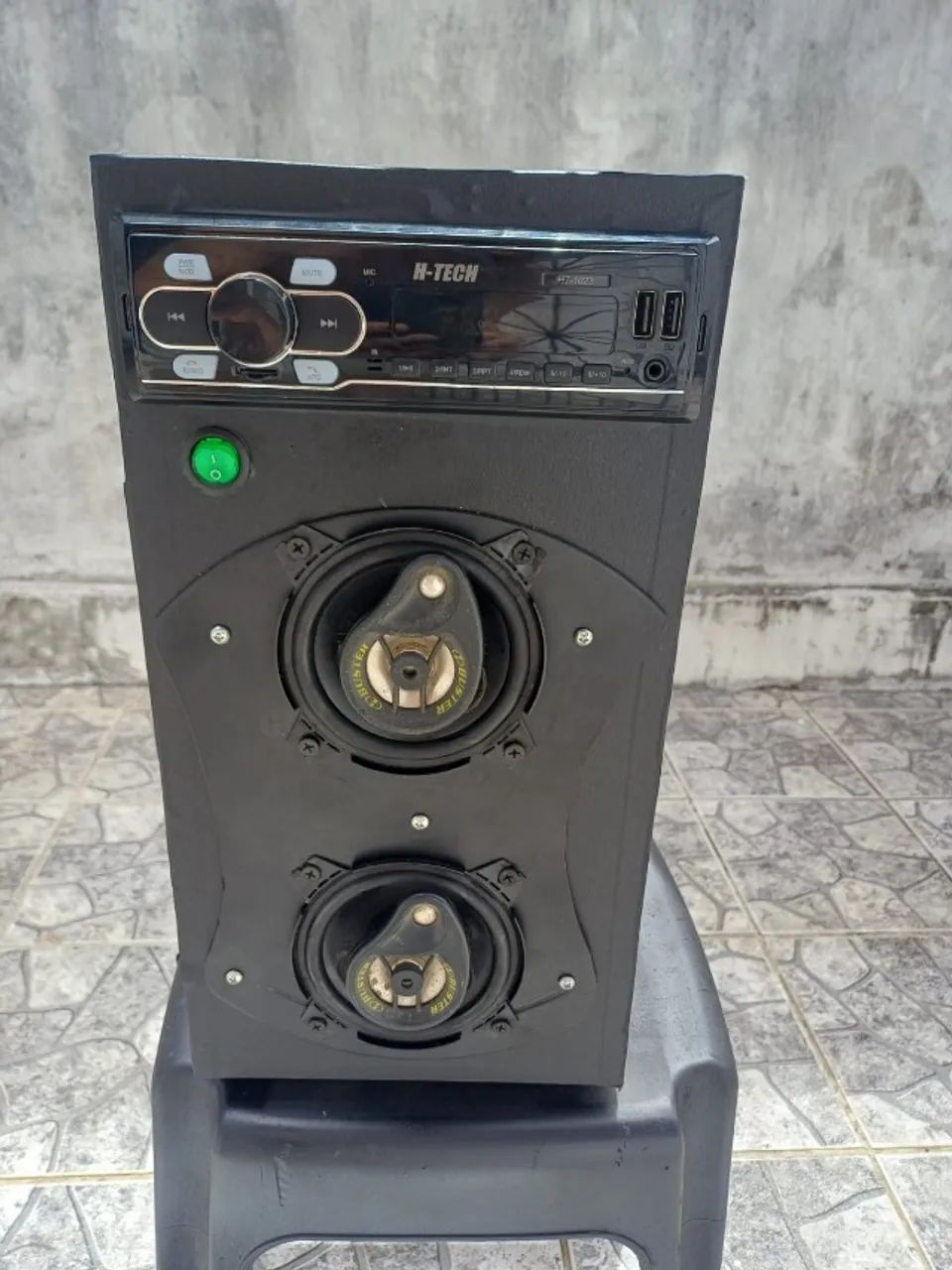Caixa customizada- bluetooth - stereo com subwoofer - compacta 