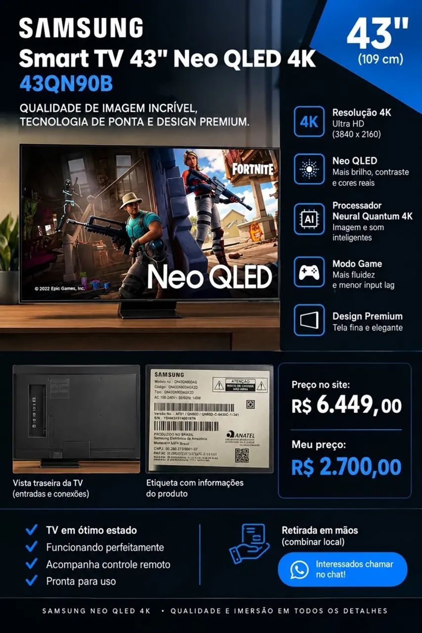 NEO QLED 43 POLEGADAS 