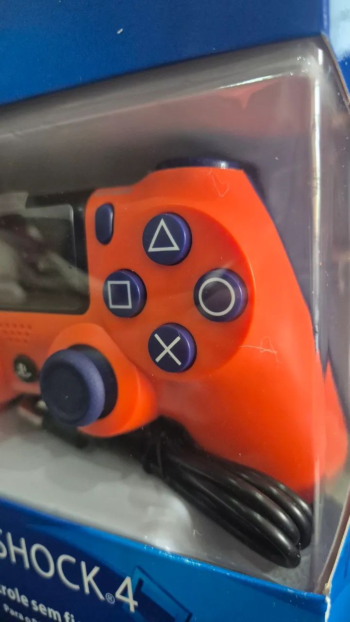 Controle PS4 Dualshock 4 LARANJA E AZUL - Foto 3