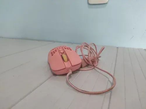 Mouse Gamer Rosa USB com Cabo Revestido  - Foto 2