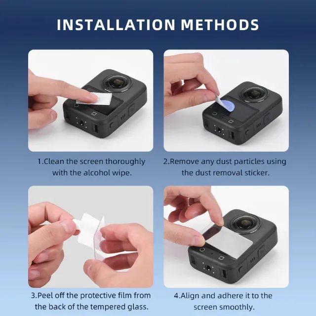 Kit Protetor (1 Película Pro Dji Osmo 360 Camera Action Cam + 1 Proteção Resina Hidrogel) - Foto 4