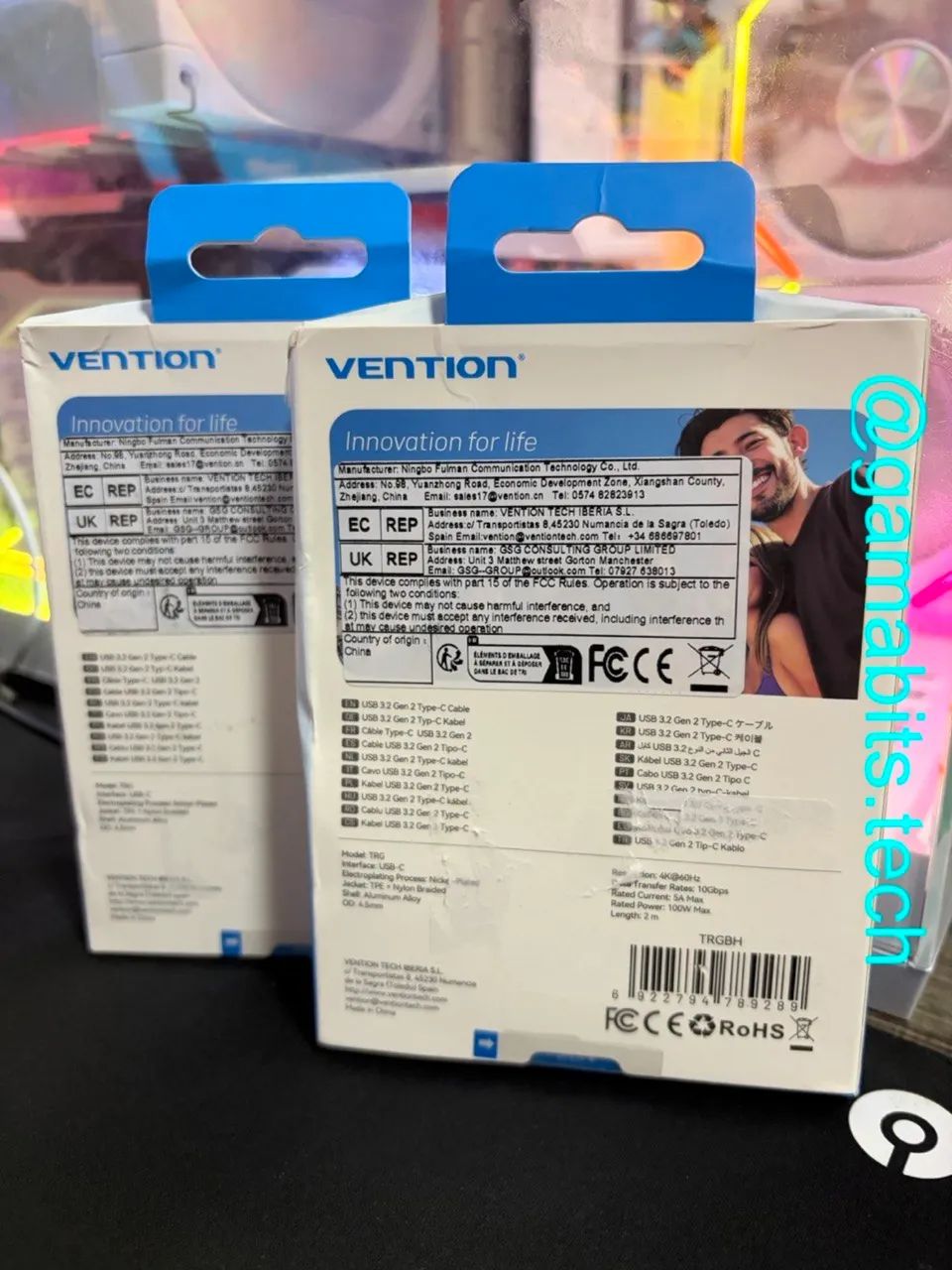 Cabo Vention USB-C USB 3.2 10Gbps 100W 4K60Hz 2M - Foto 2