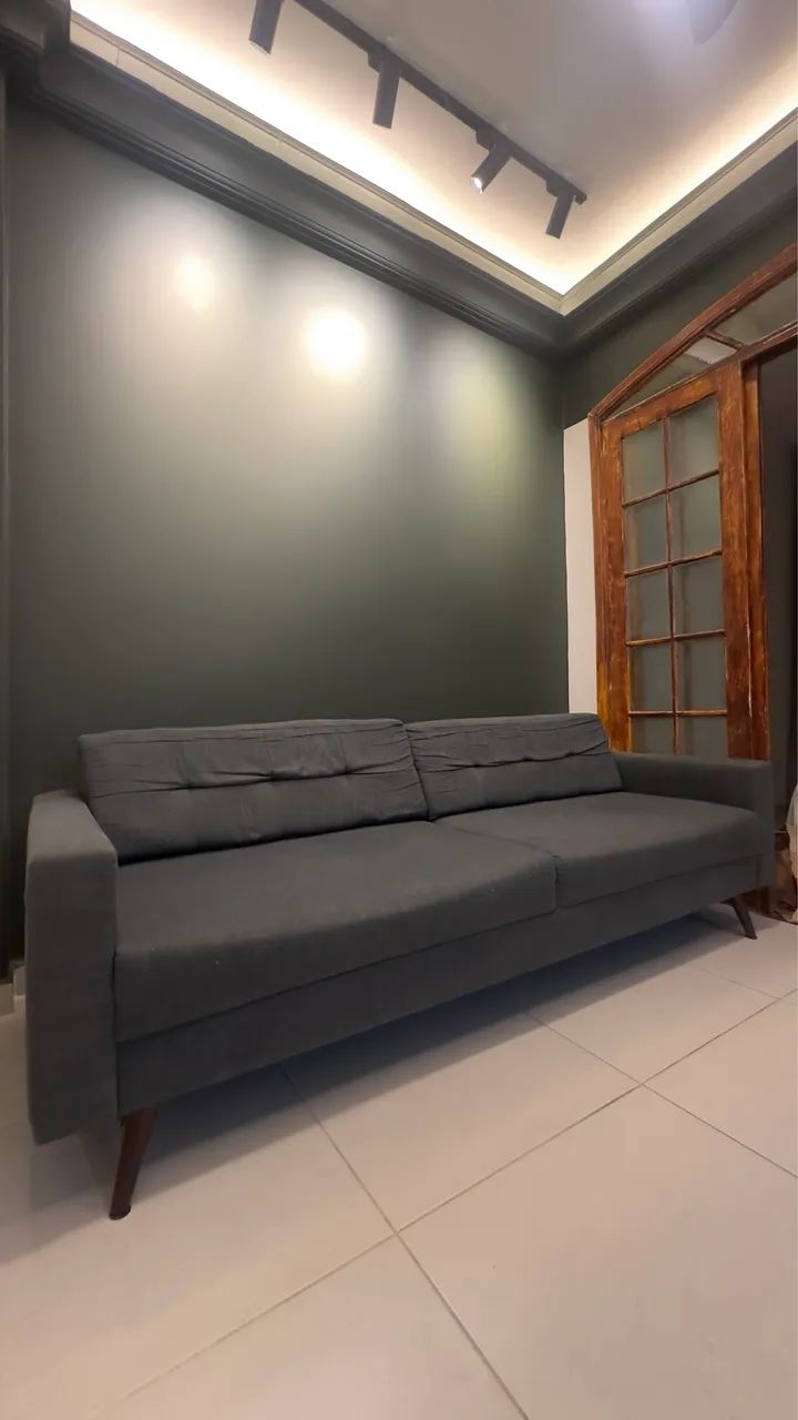 Sofá Living 4 Lugares - Cinza Chumbo | 2,10m - Foto 3