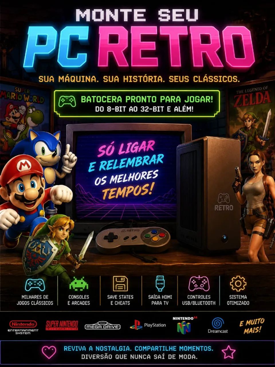 PC RETRO GAMER | 20 MIL+ JOGOS | ARCADE, 16-BIT, PS1 E MUITO MAIS