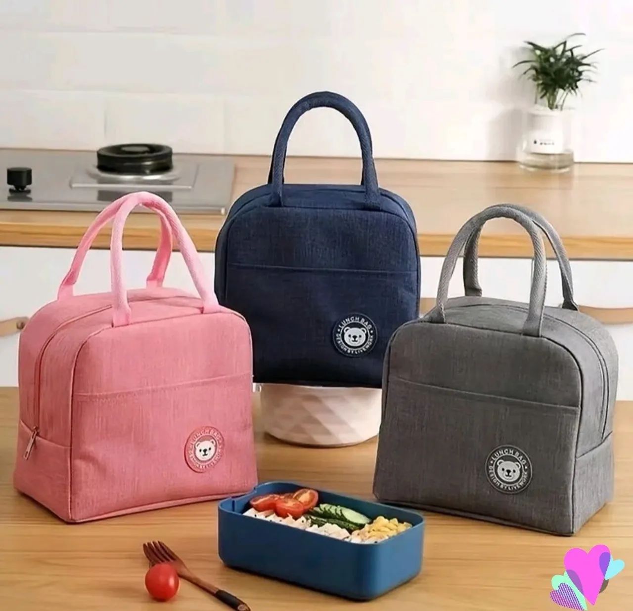 Bolsa térmica de mão estilo lancheira - Foto 3