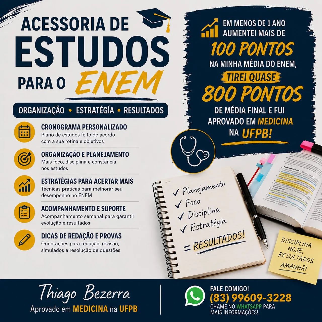 ACESSORIA DE ESTUDOS PARA O ENEM | ORGANIZAÇÃO E ACOMPANHAMENTO - Foto 2