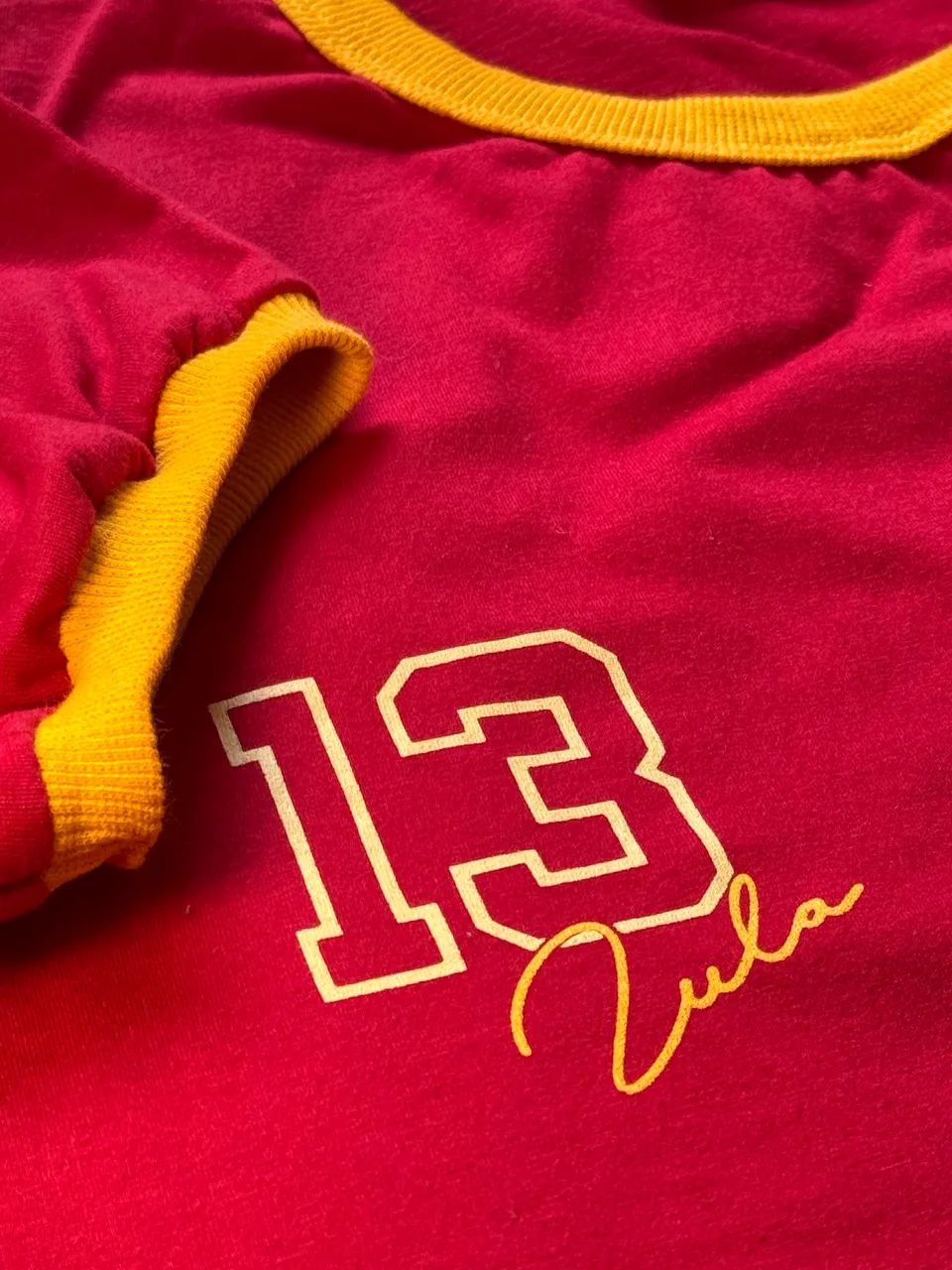 Camiseta Lula 14 Vermelho Gola Mostarda - Foto 3