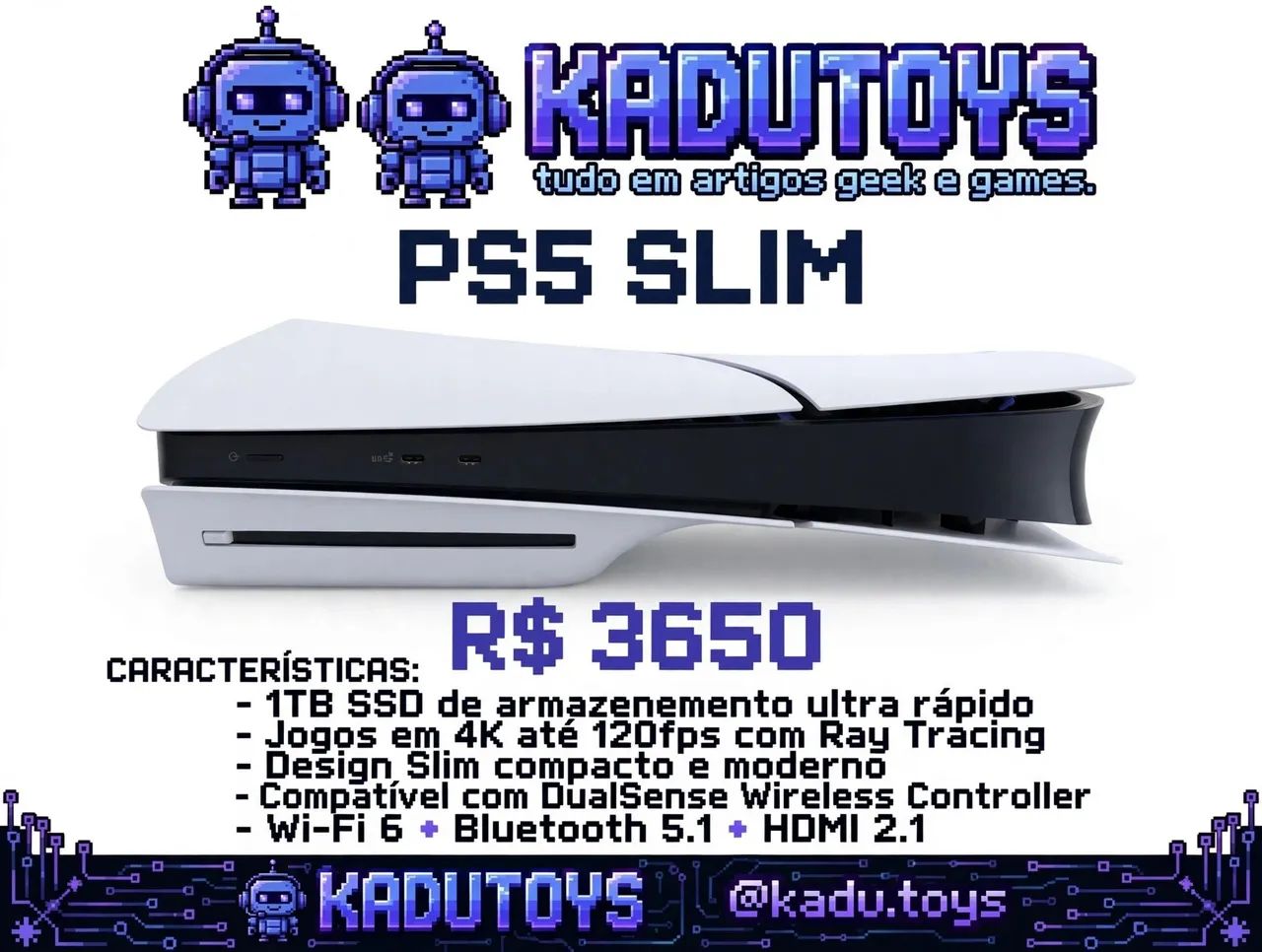 PS5 SLIM COM LEITOR