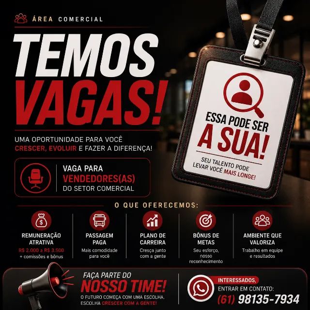 ASSESSOR COMERCIAL | Vagas Disponíveis 1