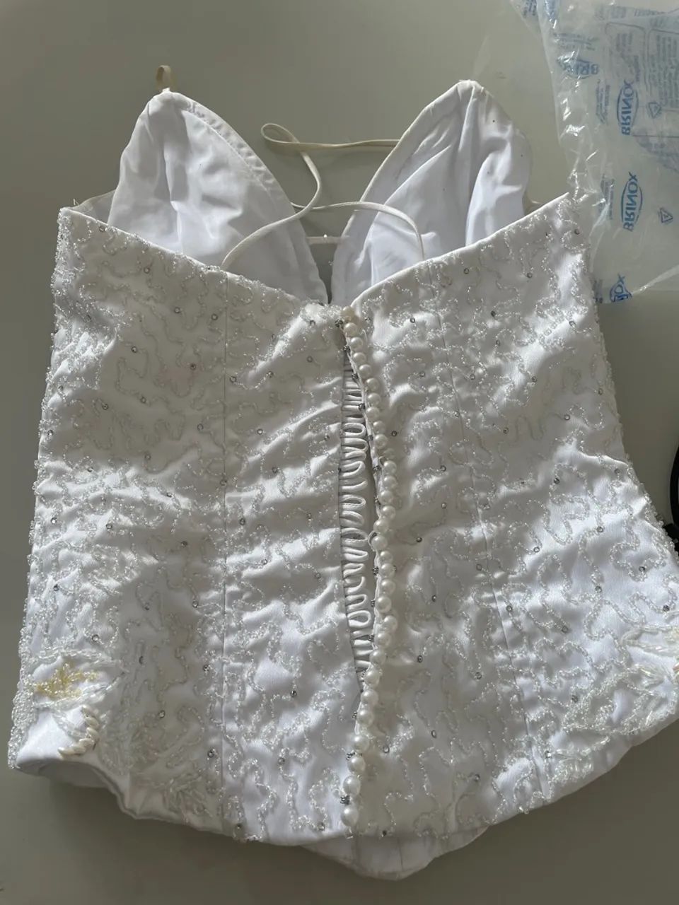 Corselet branco + saia longa acetinada  - Foto 3
