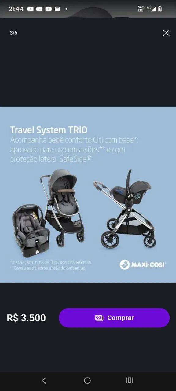 Carrinho de bebe com bebê conforto  - Foto 5