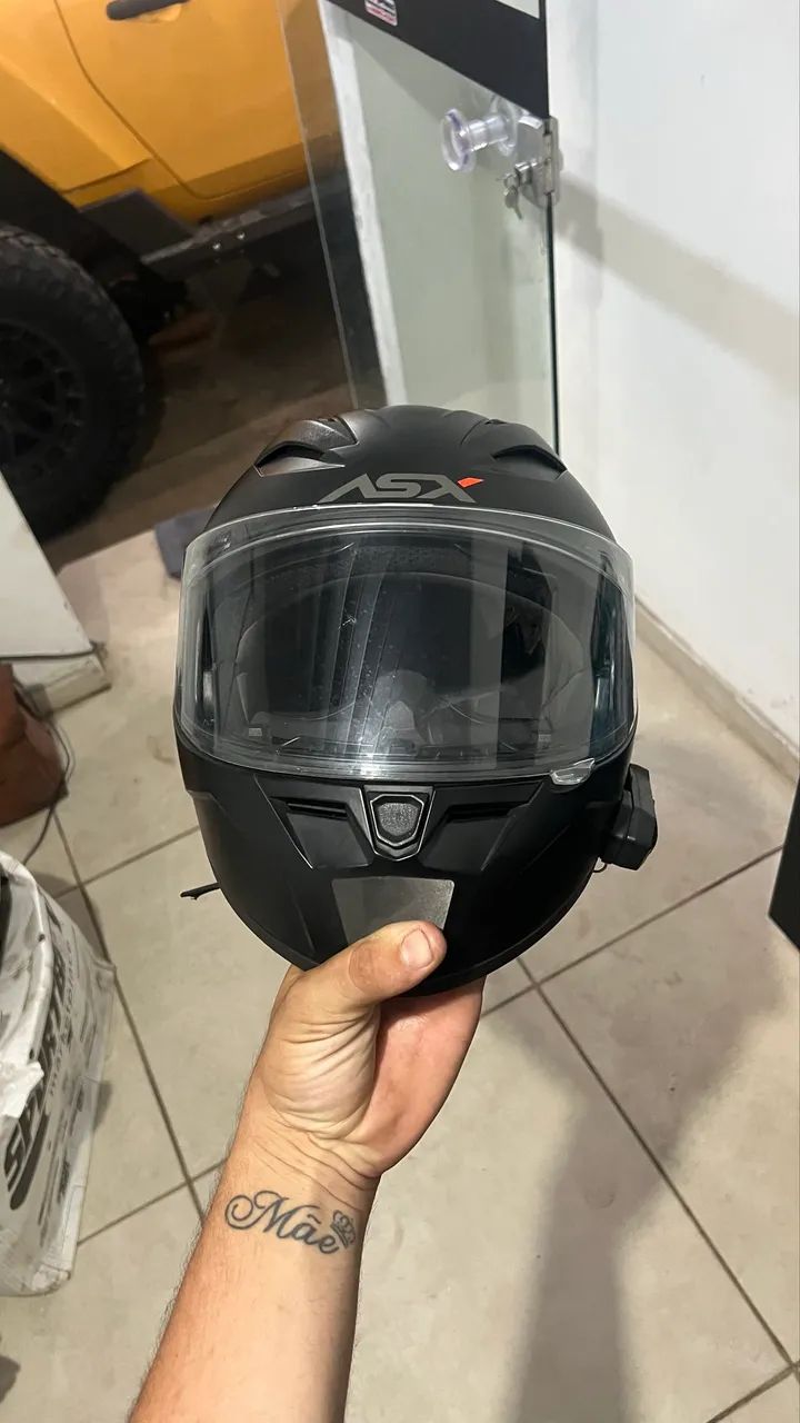 Capacete asx com óculos  - Foto 4