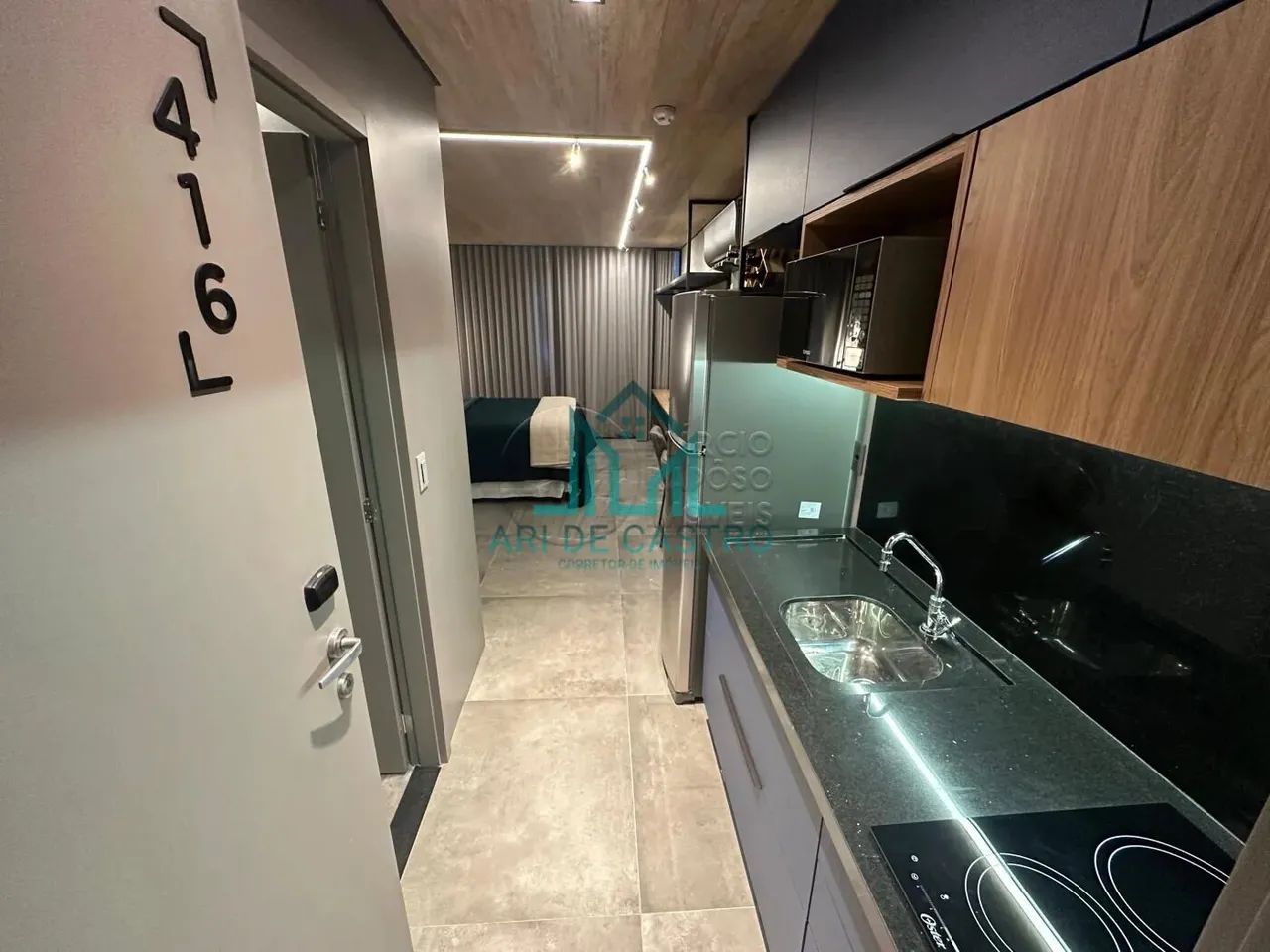 Apartamento Studio Novo todo Mobiliado, Varanda e Vista com 30m² no Edifício New Time na P - Foto 2