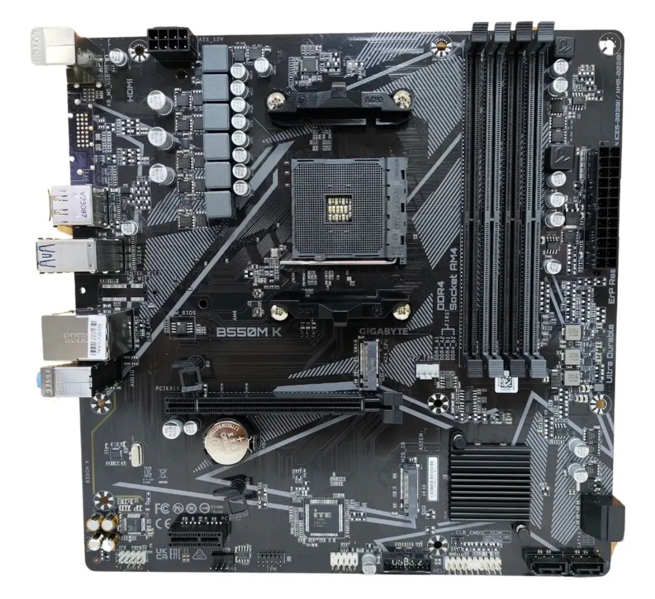 Placa-Mãe Gigabyte B550M K para AMD Ryzen, DDR4 e Socket AM4 - Foto 4