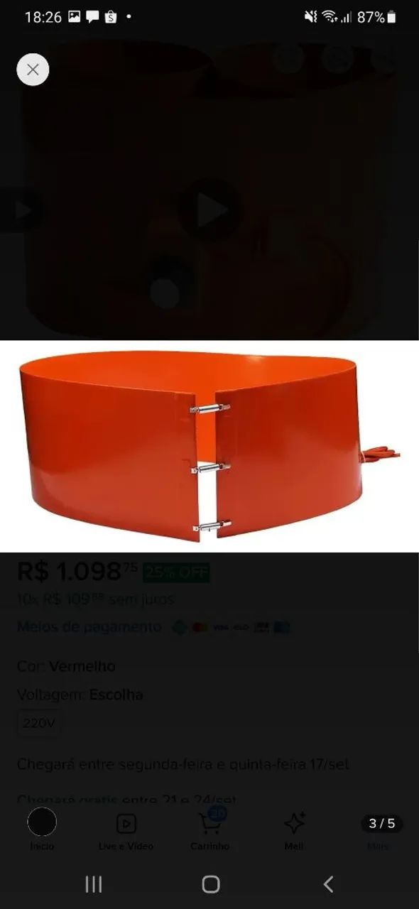 Cinta aquecimento para tambor  - Foto 2