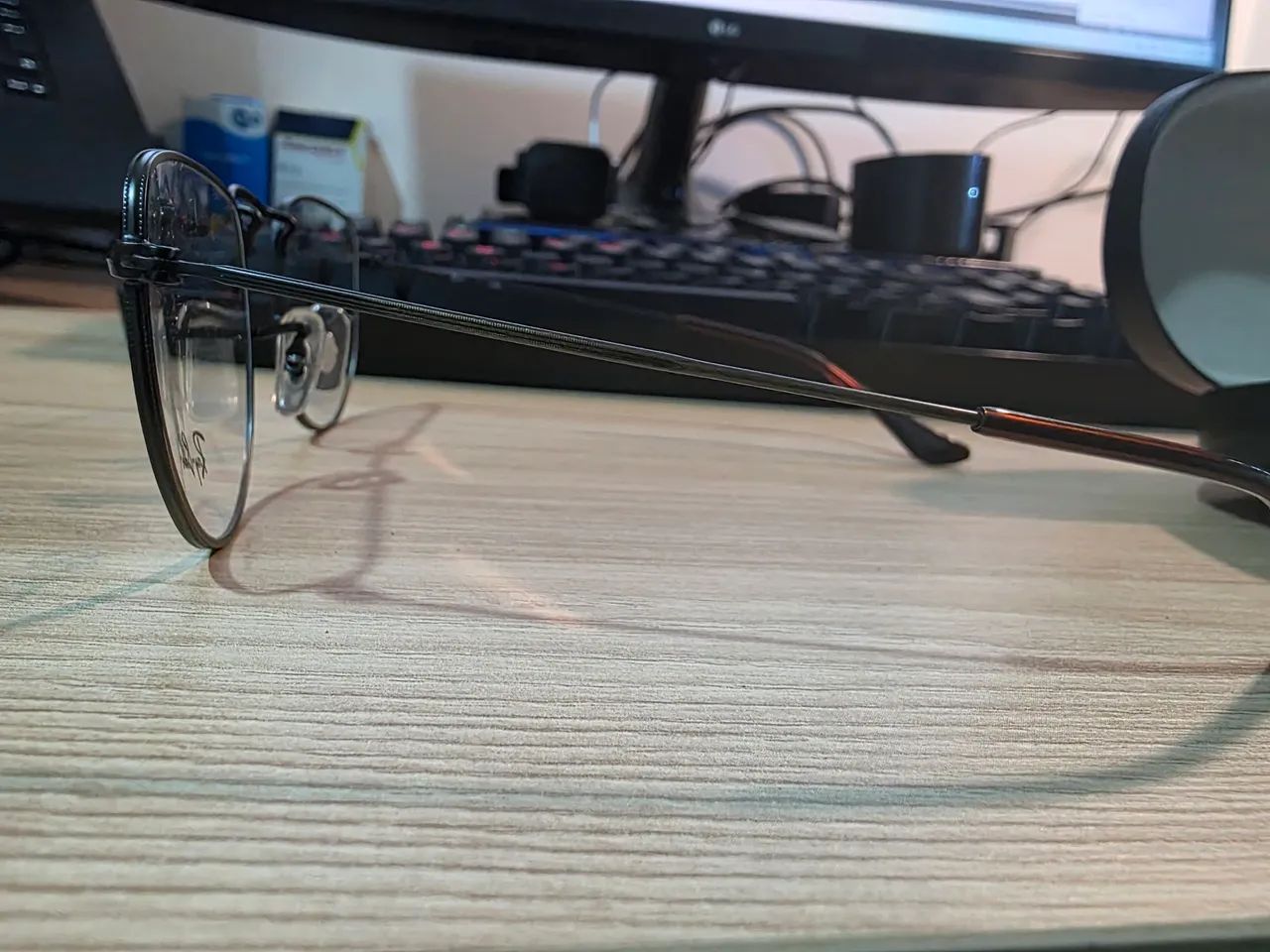 Armação Ray-Ban Elon Optics RB3958V 3117 Ouro Envelhecido - Nova na Caixa - Foto 4