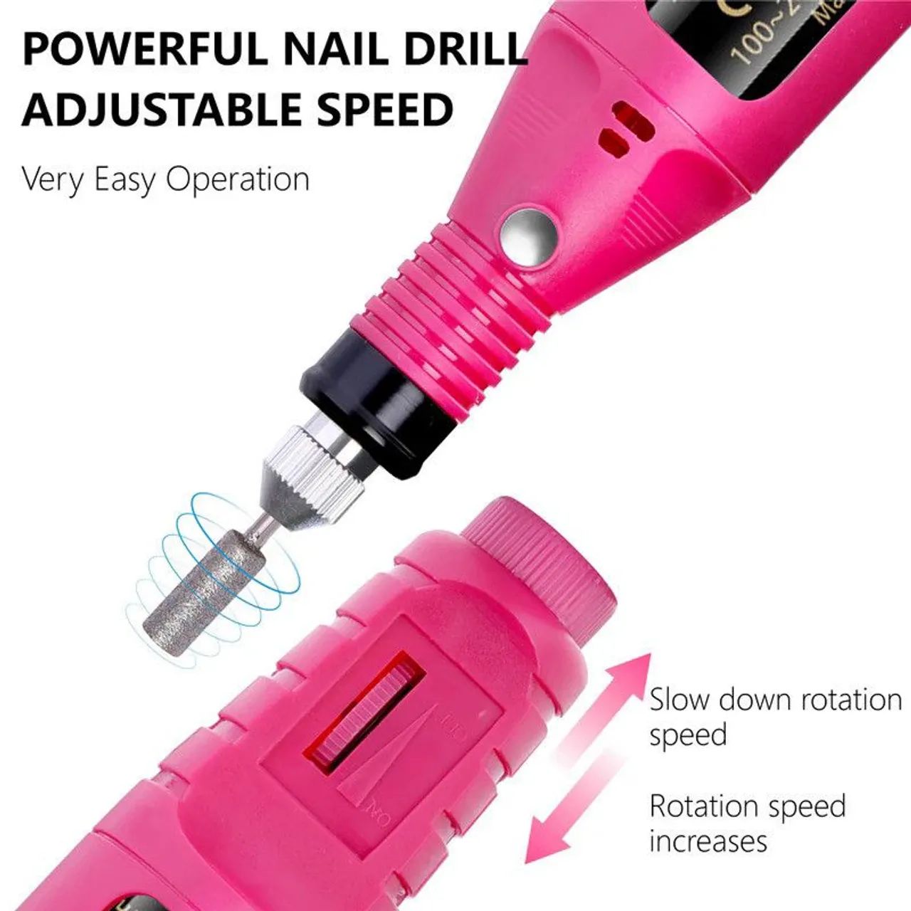 Lixadeira de Unhas Elétrica com Broca e Motor Bivolt para Manicure e Pedicure - Foto 5
