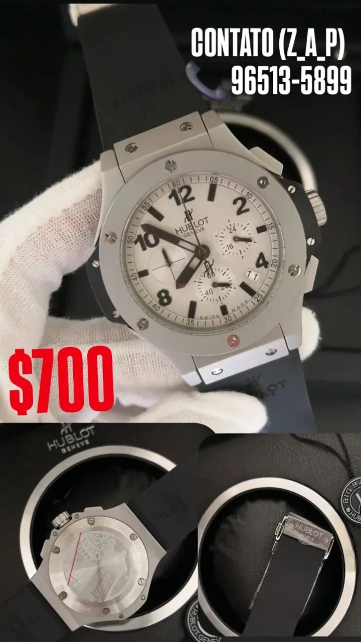 Relógio HUBLOT GENEVE TUIGA 1909 PRATA MULTIFUNCIONAL  - Foto 4