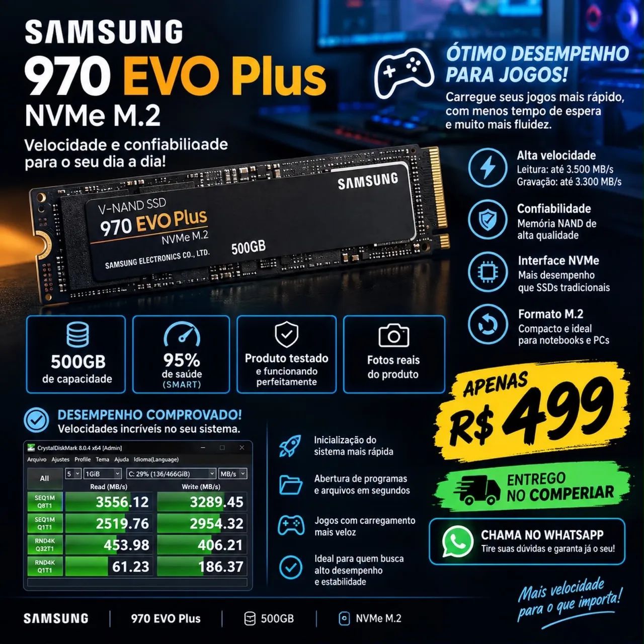 SSD M.2 Samsung 970 EVO Plus de 500GB NVME
