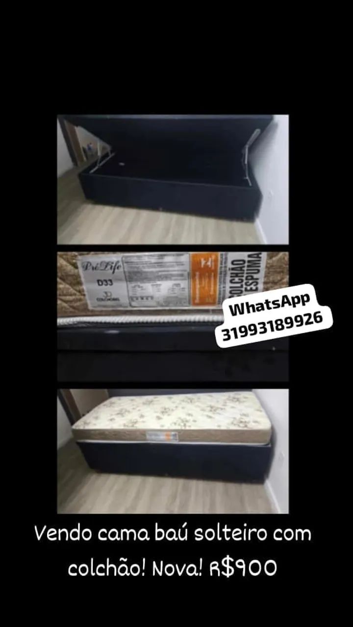 Cama baú solteiro 