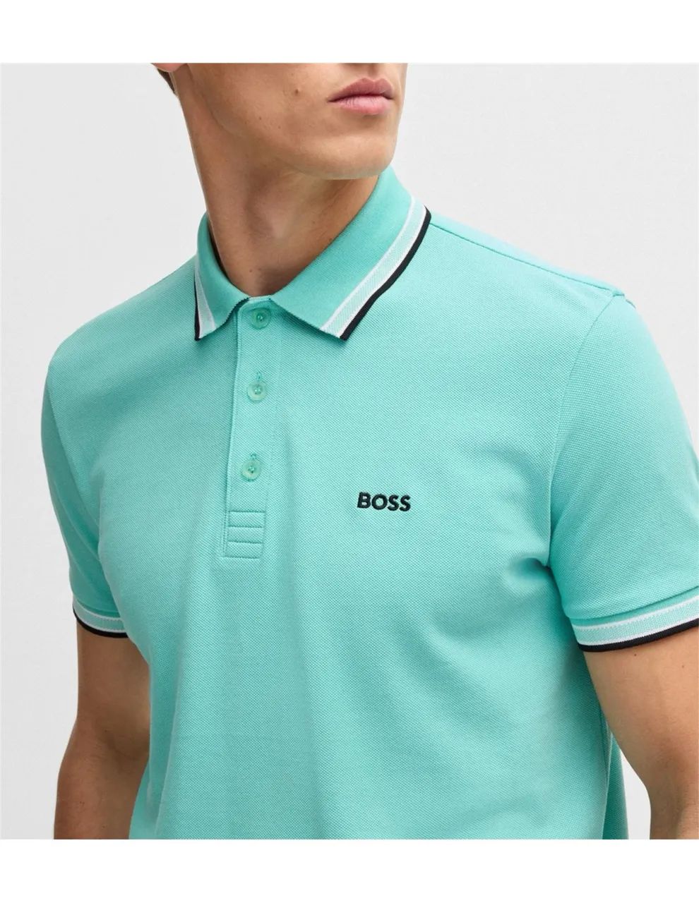 Camisa polo Hugo Boss com listras na gola - Foto 4