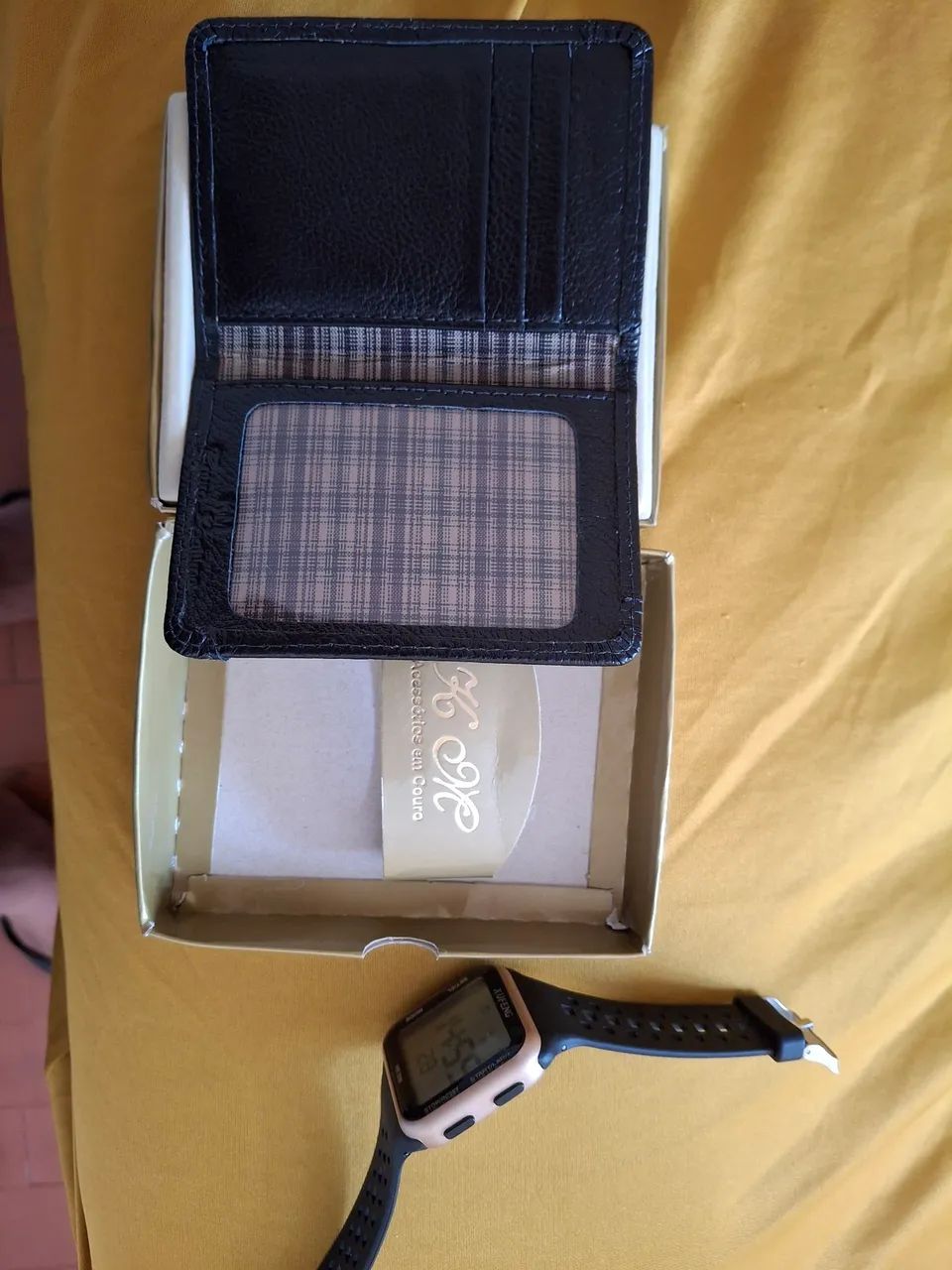 Relógio digital xufeng e carteira masculina.  - Foto 2