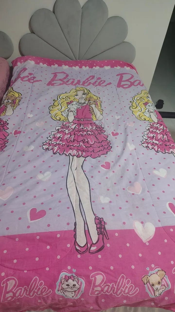 Edredom barbie conjunto completo 