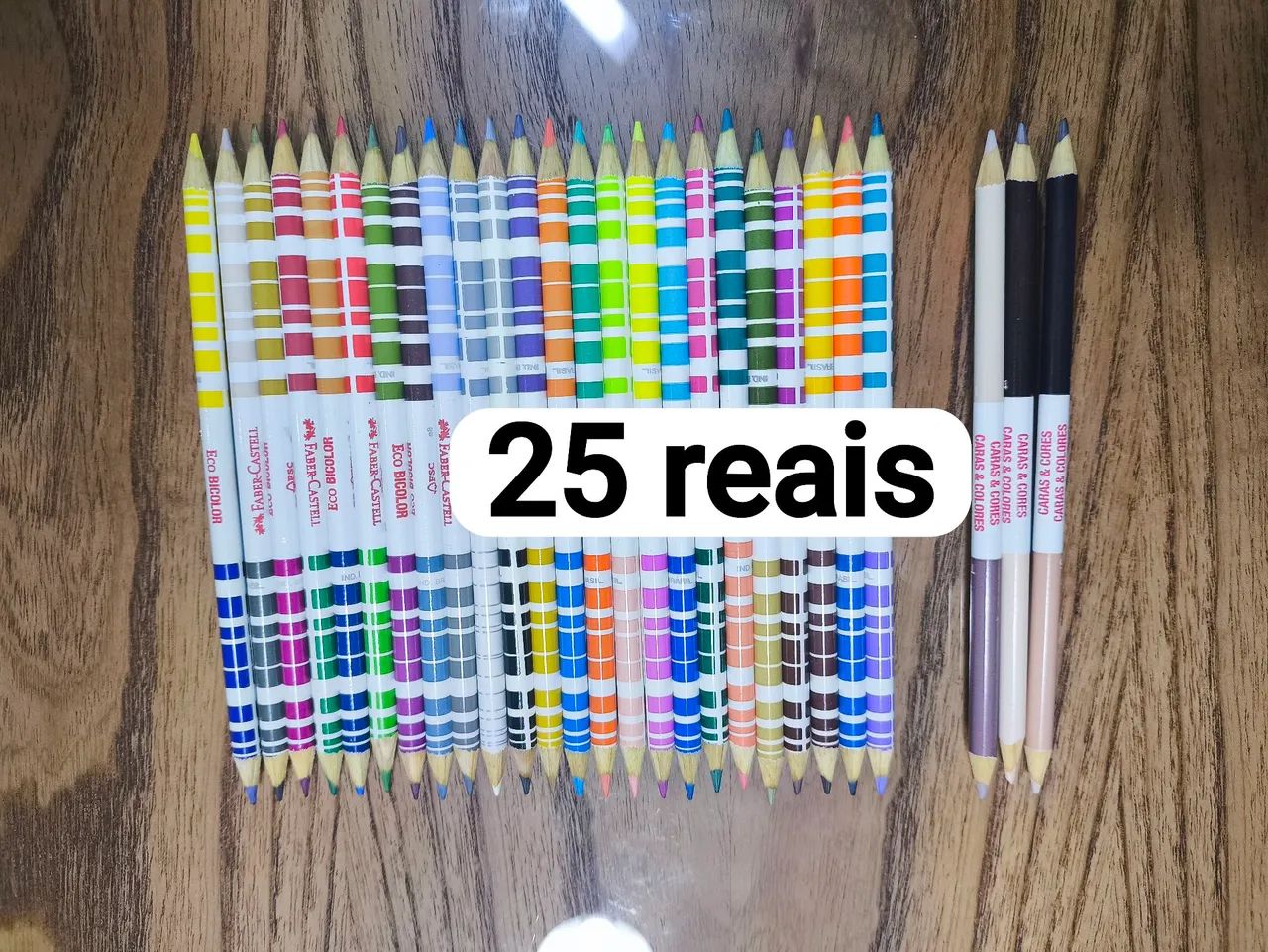 Lápis de cor Faber Castell Eco Bicolor 48 cores + 6 tons de pele