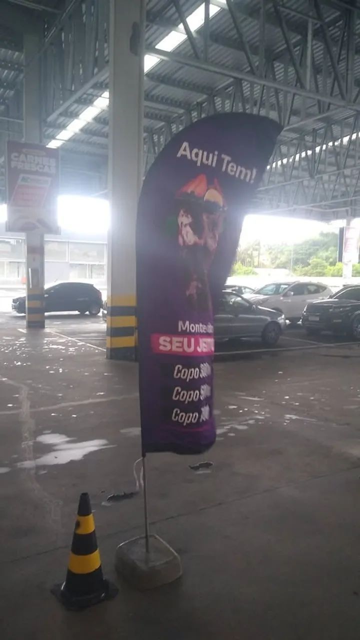 Wind-Banner - R$ 199 - Promoção - Completo (Bandeira + Haste + Base) Apenas R$ 199 - Foto 3