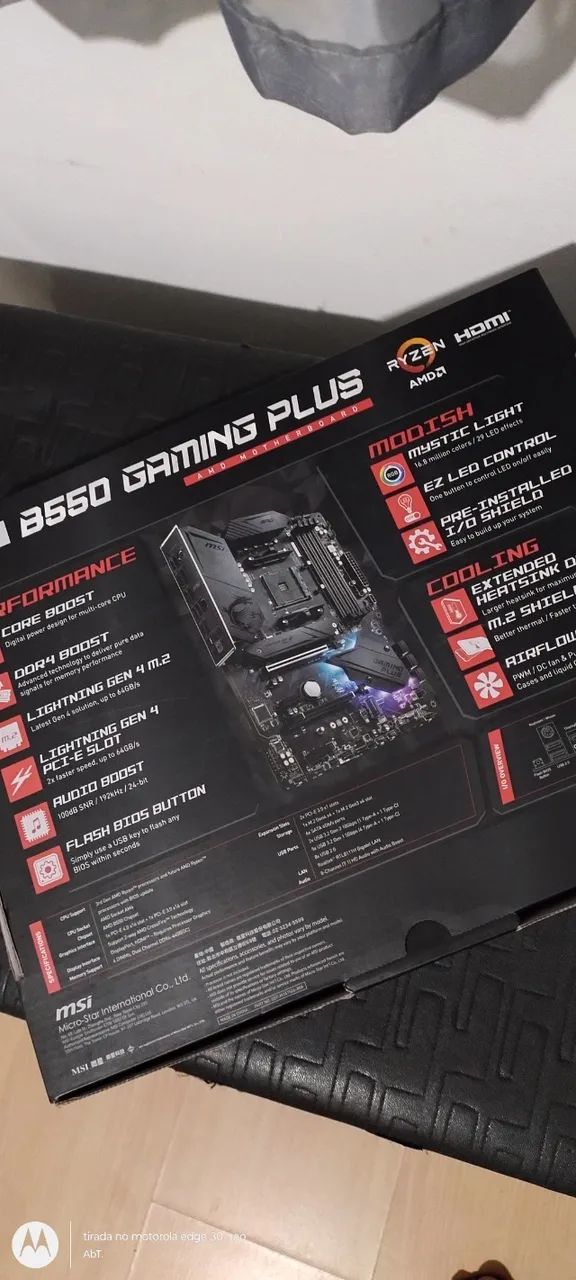 Placa-mãe AMD MSI B550 Gaming Plus nova. - Foto 3