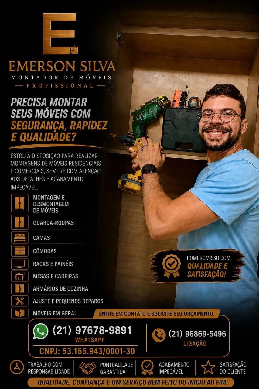 Montador de móveis e reparos em residência Rj