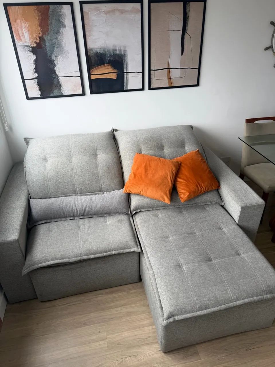 Oportunidade Sofá Linho Cinza 2 metros - Foto 3