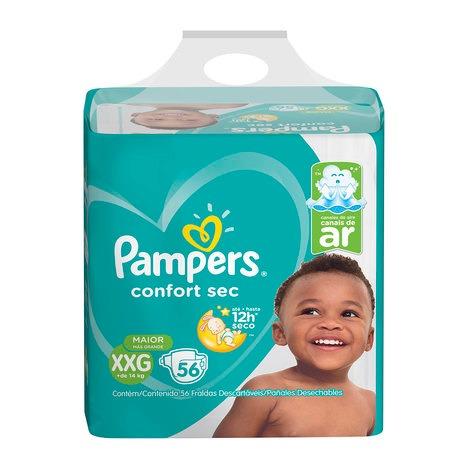 80 fraldas Pampers Confort Sec (pacote verde) XXG +14kg