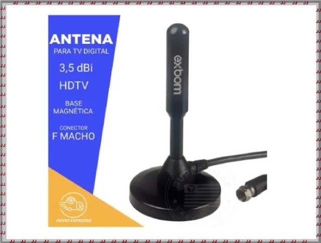Mini antena digital Exbom - interna ou externa com cabo de 4 metros - Foto 3
