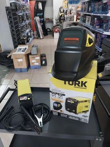 Combo Inversora de solda 180Amp e Máscara solar automático Tork(Loja/Novo) - Foto 4