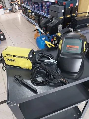 Combo Inversora de solda 180Amp e Máscara solar automático Tork(Loja/Novo)