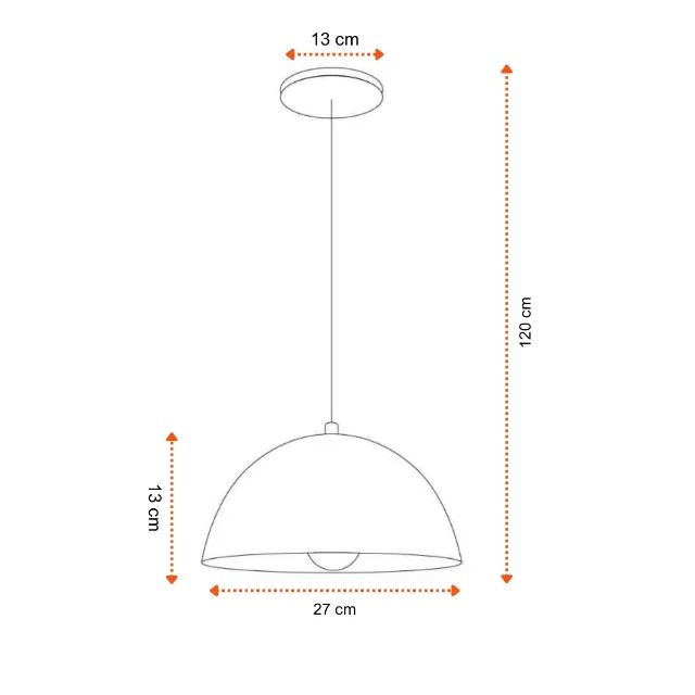 Luminária Esfera Lustre Led de Teto Meia Lua 34cm Texturado - Pronta Entrega - Foto 4