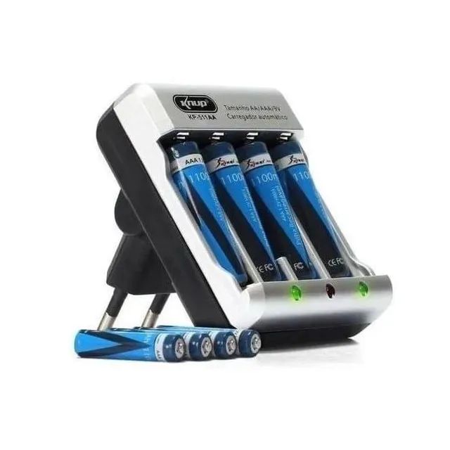 Super carregador de pilhas com 4 pilhas aa de brinde completo controle vídeo game  - Foto 4