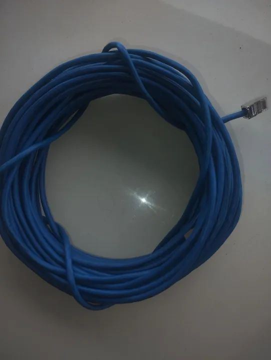 Cabo de Rede RJ45 Azul 14 Metros já com terminais pronto pra uso