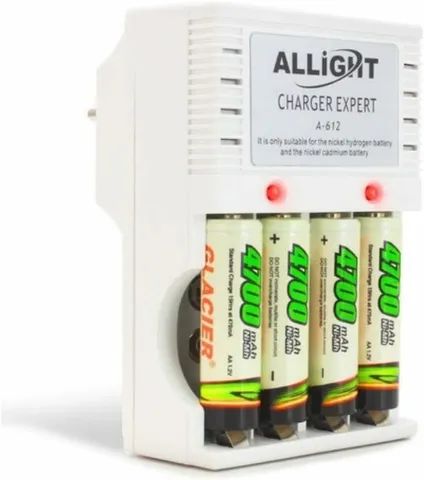 Kit Carregador + 4 Pilhas Aa 4800mah Recarregável - 1074