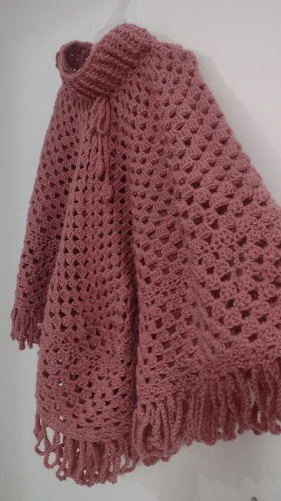 Poncho Feminino - Rosé - (Novo) - Foto 3