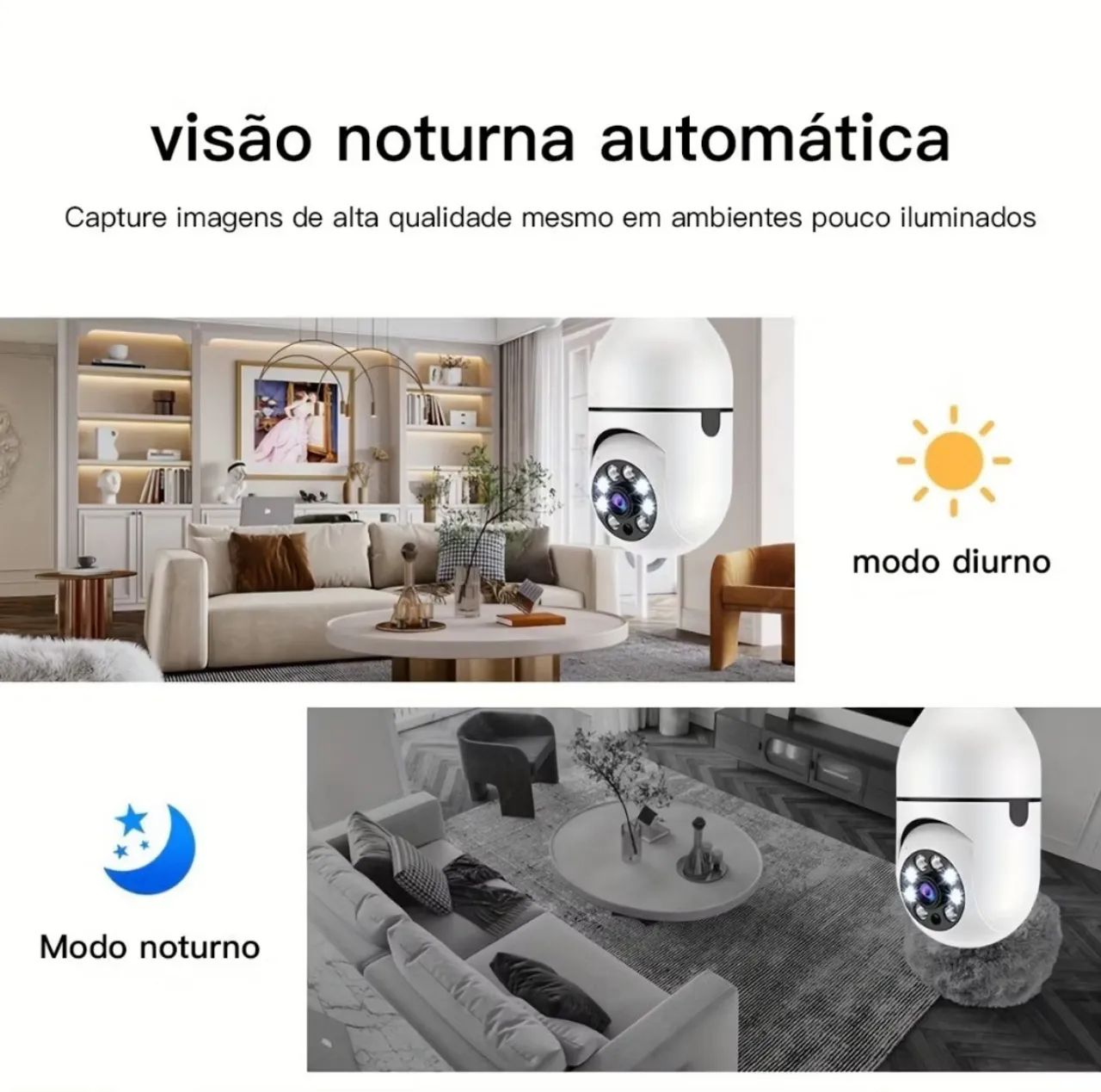 Câmera de Segurança YOOSEE Wi-Fi IP Sem Fio 360° Lâmpada PTZ - Full HD - bivolt - Foto 5