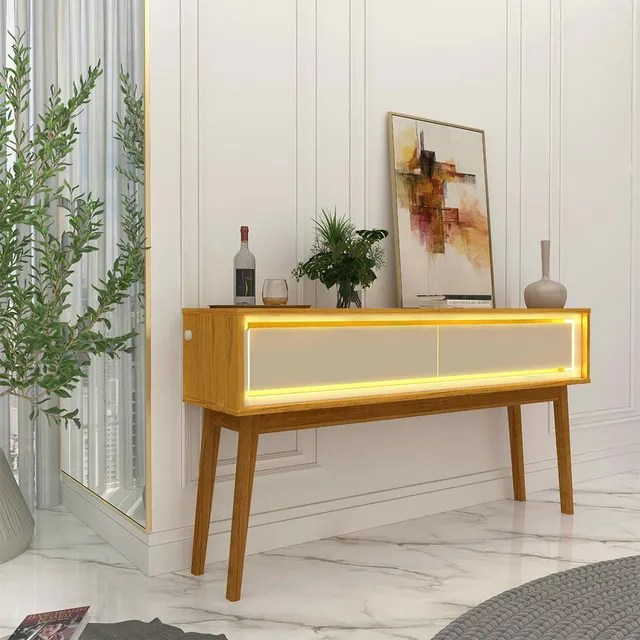 Aparador Requinte 140 2G com Neon Naturale.Off White Gelius