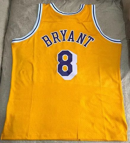 Regata Lakers Kobe Bryant Mitchell & Ness Authentic Masculina Amarelo - Foto 3