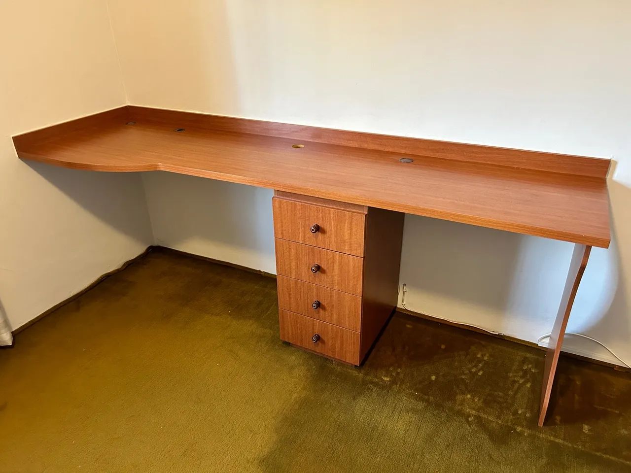 Escrivaninha escritório 2 lugares com gaveteiro