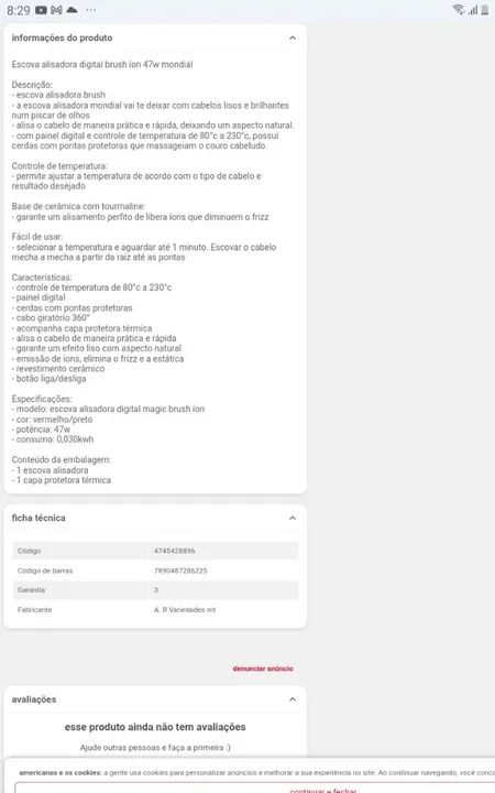 Escova  alisadora Mondial (bivolt) - Foto 4