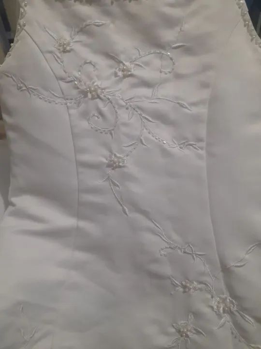 Vestido de Festa Infantil Branco com Bolero desapego 7 anos - Foto 4