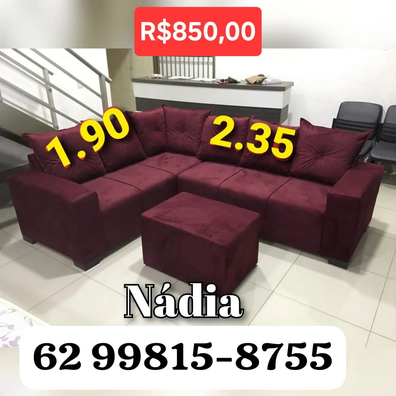 SOFÁ DE CANTO VINHO *** 05