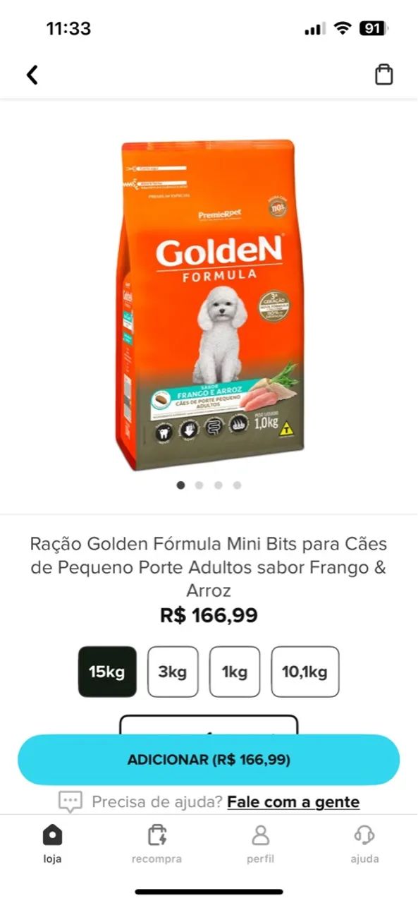 Ração Golden raças pequenas 
